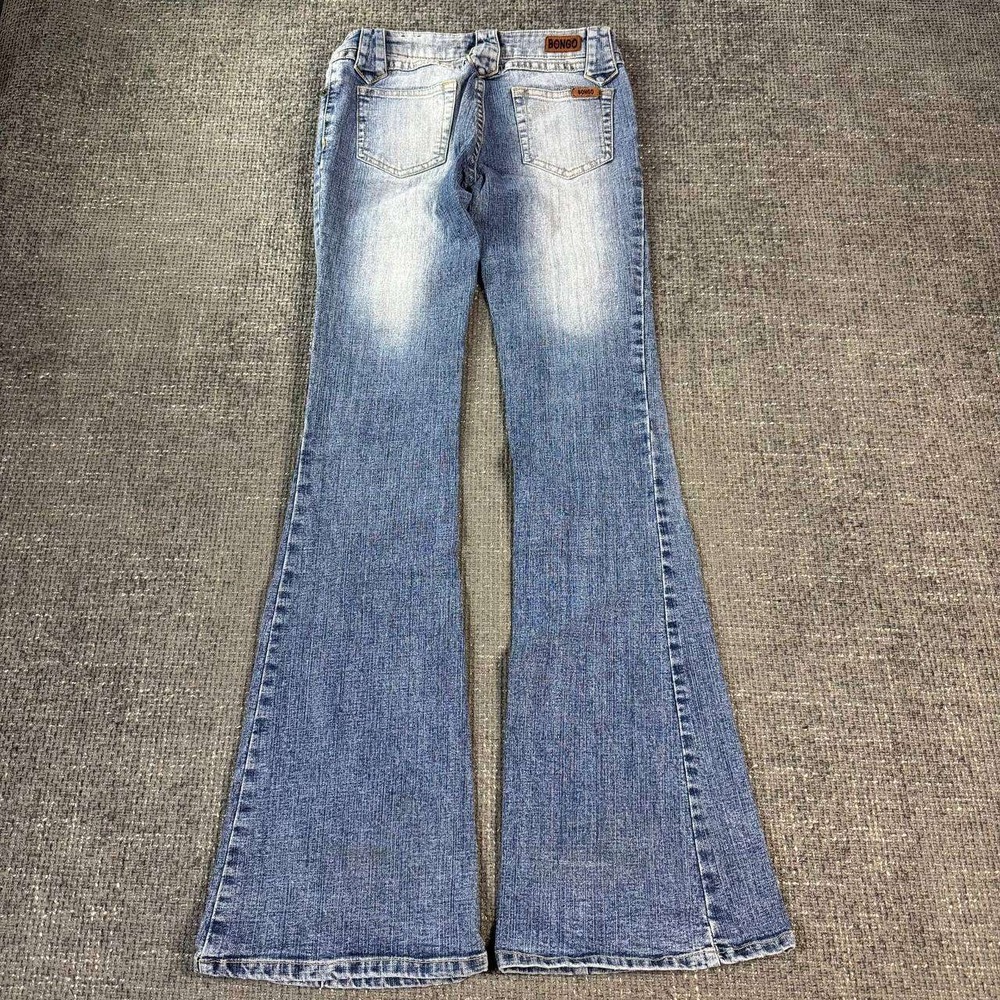 Bongo Flare Jeans Womens 5 Medium Wash Y2K Front Seam Low Rise Bell Bottoms